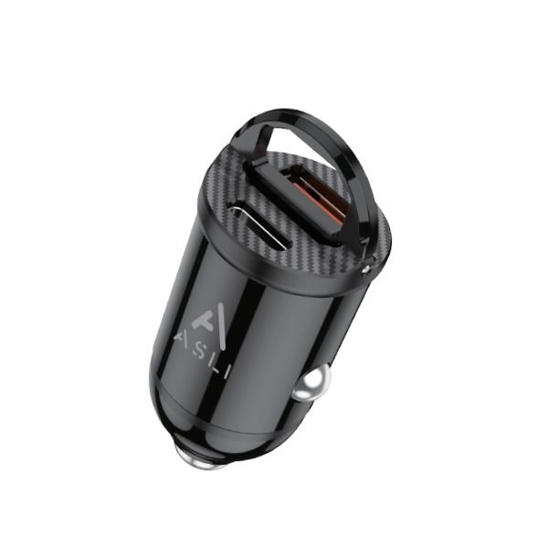 Asli Global Mini Hidden Car Charger PD30w + Qc3 | Black Asli Global Mini Hidden Car Charger PD30w + Qc3 | Black